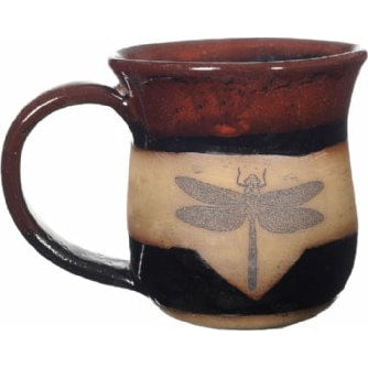 Dragonfly Red On Black