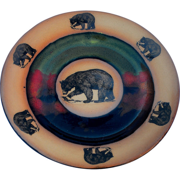 Centered Fishing Bear Dinner Plate