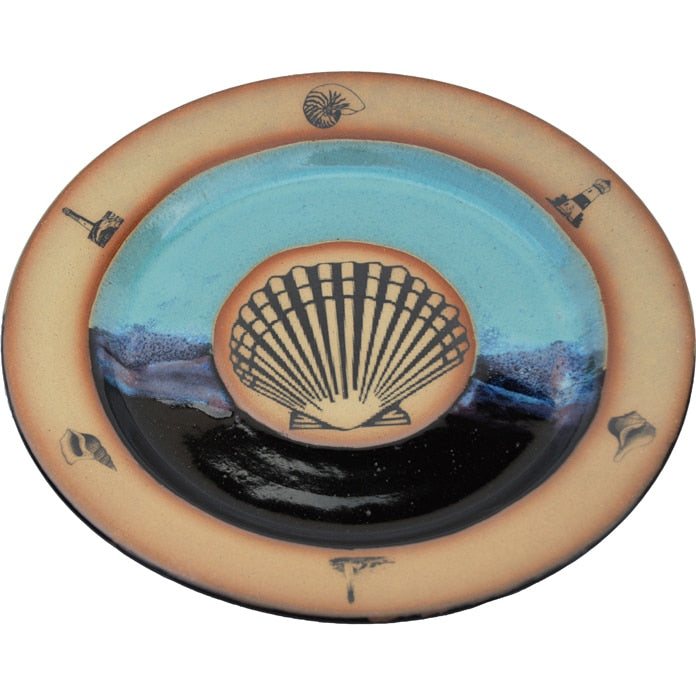 Centered Shell Dinner Plate – Always Azul Pottery