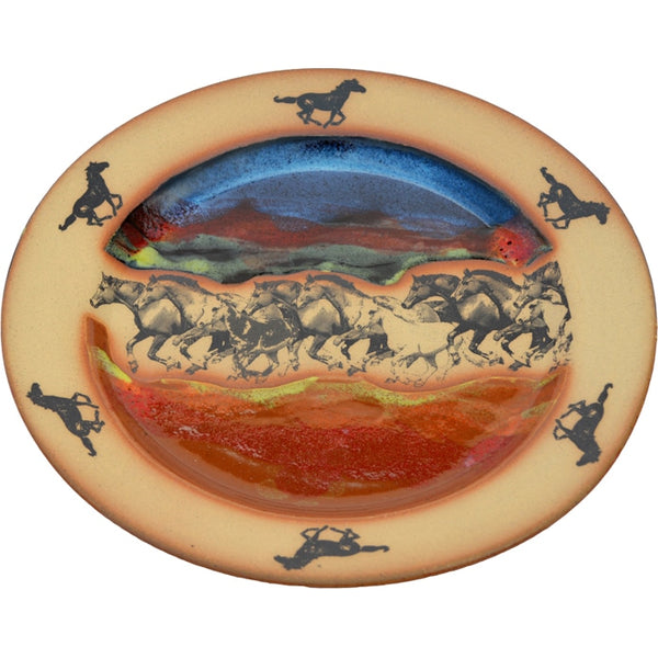 Centered Wild Horses Dinner Plate