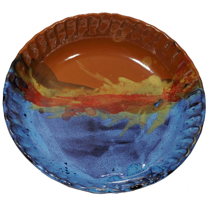 A Non-Pattern Glazed Fluted Pie Pan