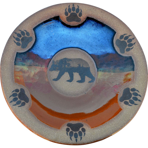 Mountain Scene Bear with Paws Small Round Platter
