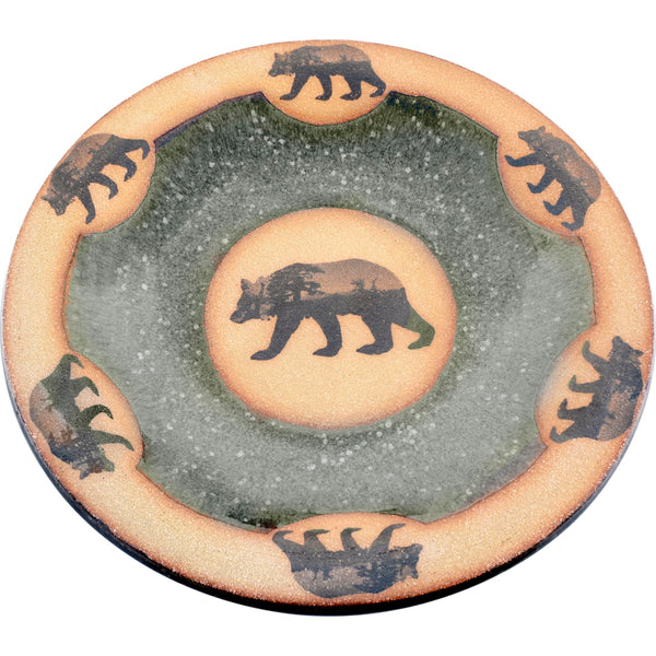 Mountain Scene Bear Small Round Platter