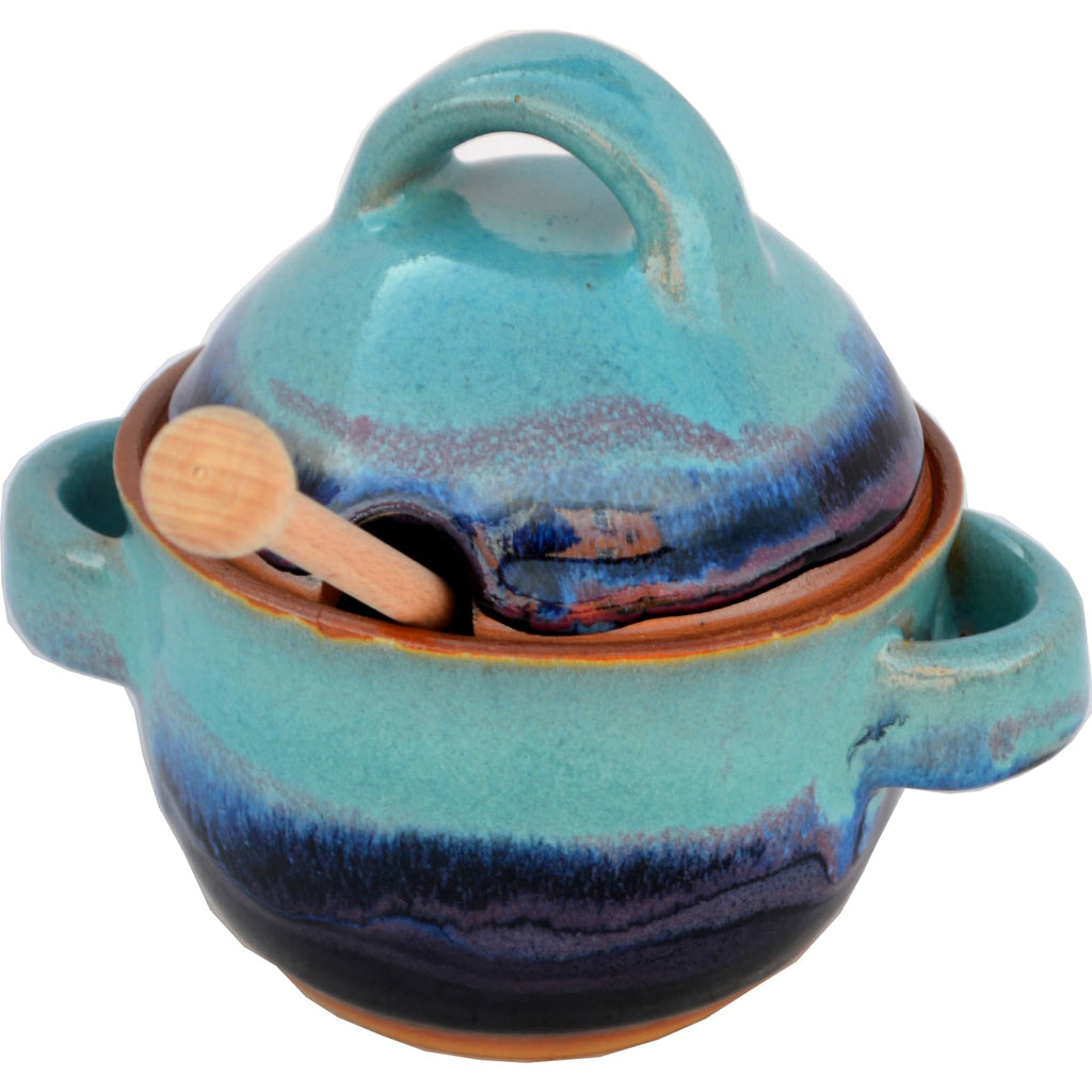 A Non-Pattern Glazed Honey Pot
