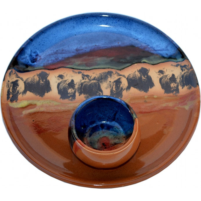 Bison Stampede Party Plate Chip and Dip