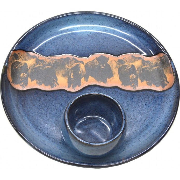 Bison Stampede Party Plate Chip and Dip