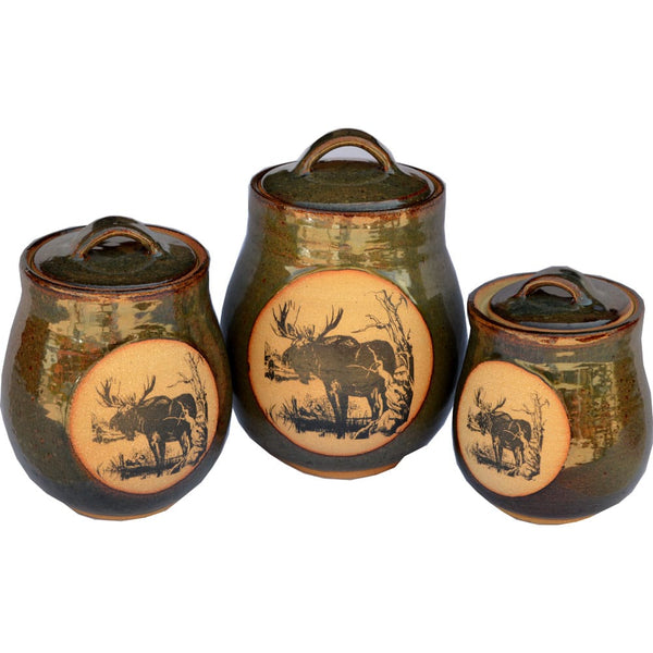 Set of Three Moose Canisters