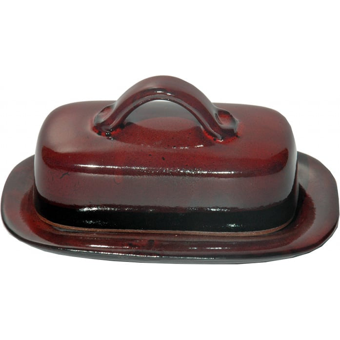 A Non-Pattern Glazed Butter Dish