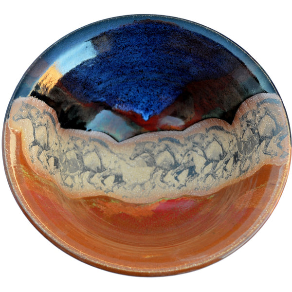 Large Wild Horses Serving Bowl
