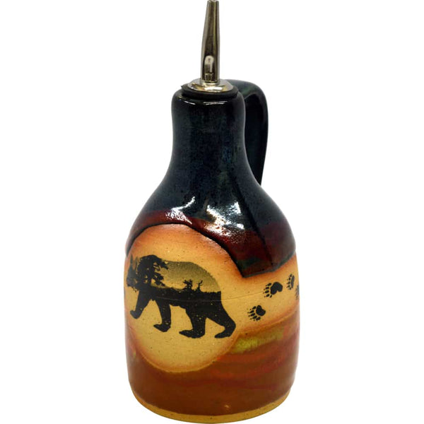 Mountain Scene Beartracks Oil Cruet with Handle and Spout