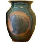 Grizzly Bear Wide Neck Vase