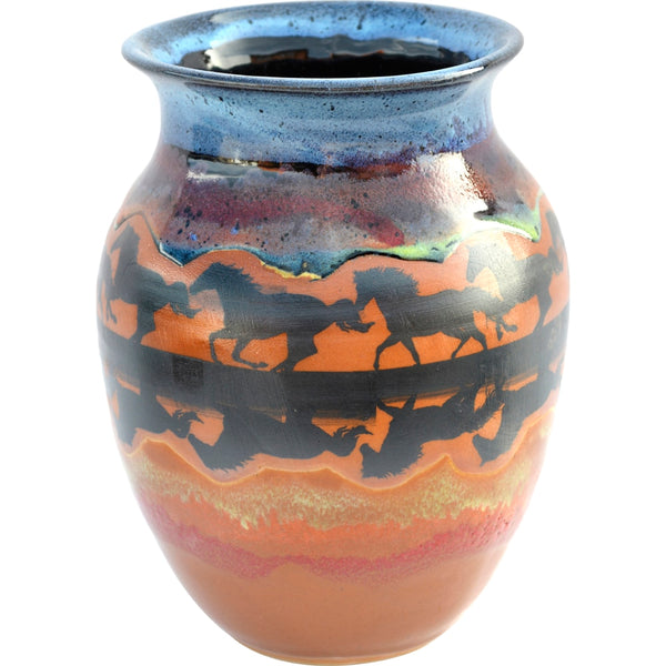 Horse Reflection Wide Neck Vase