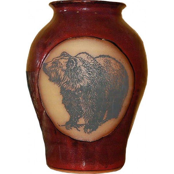 Grizzly Bear Medium Neck Vase