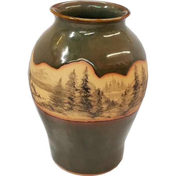 Mountain Scene Medium Neck Vase