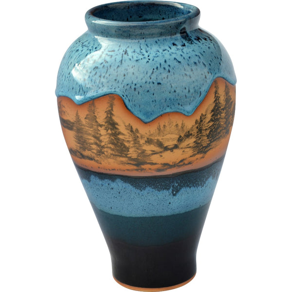 Mountain Scene Slender Vase