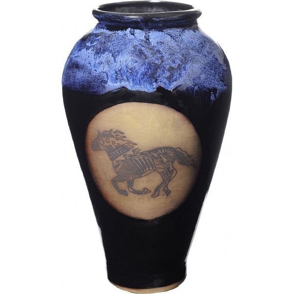 Southwest Running Horse Slender Vase