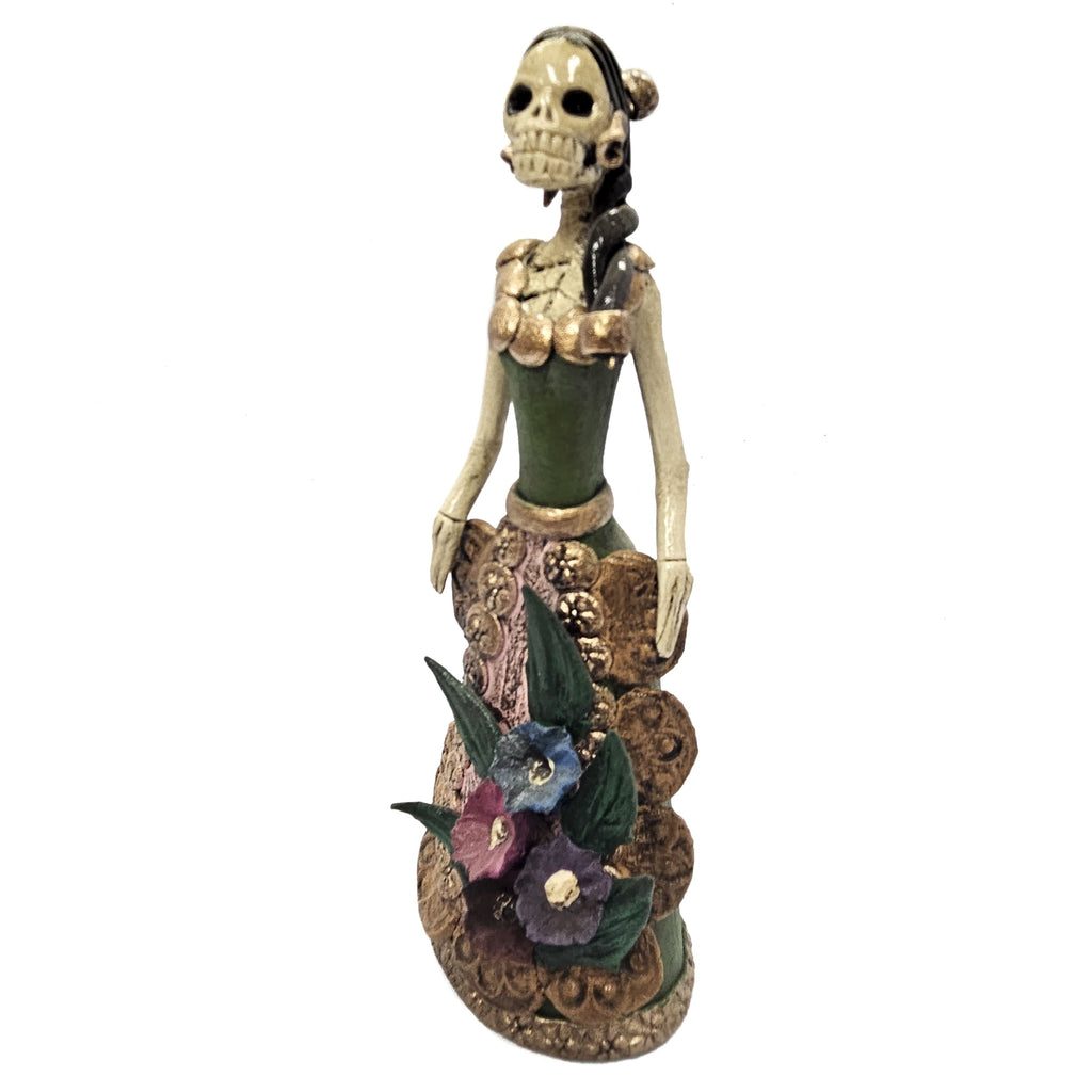 Catrina with live flowers in dress