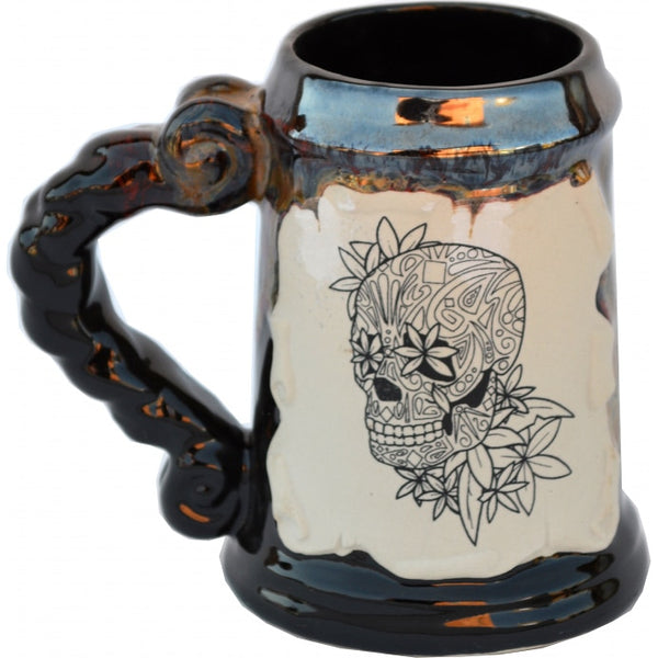 Flowery Skull 26 Oz. PB Tankard