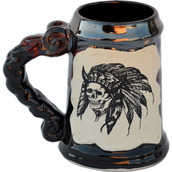 Skull with Headdress 26 Oz. PB Tankard