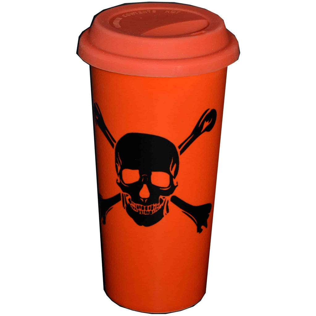 Black Skull N Crossbones Double Walled Travel Mug