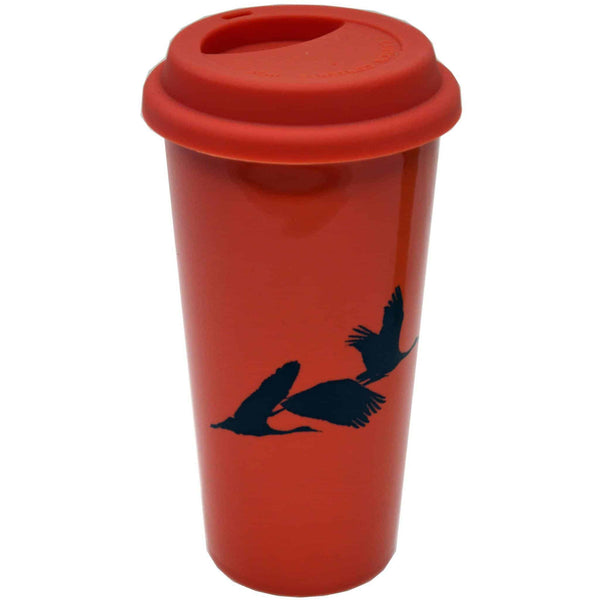 Cranes Flying Double Walled Travel Mug