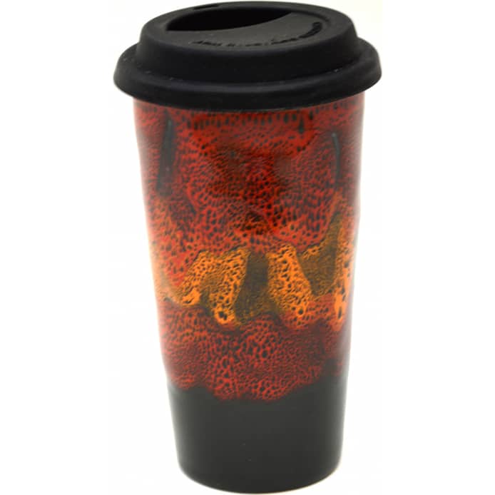 A Non-Pattern Glazed Double Walled Tall Travel Mug
