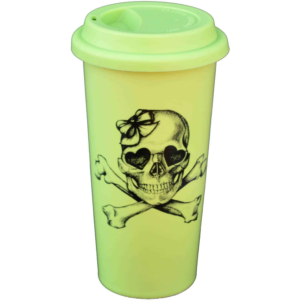 Girl Skull and Crossbones Double Walled Travel Mug