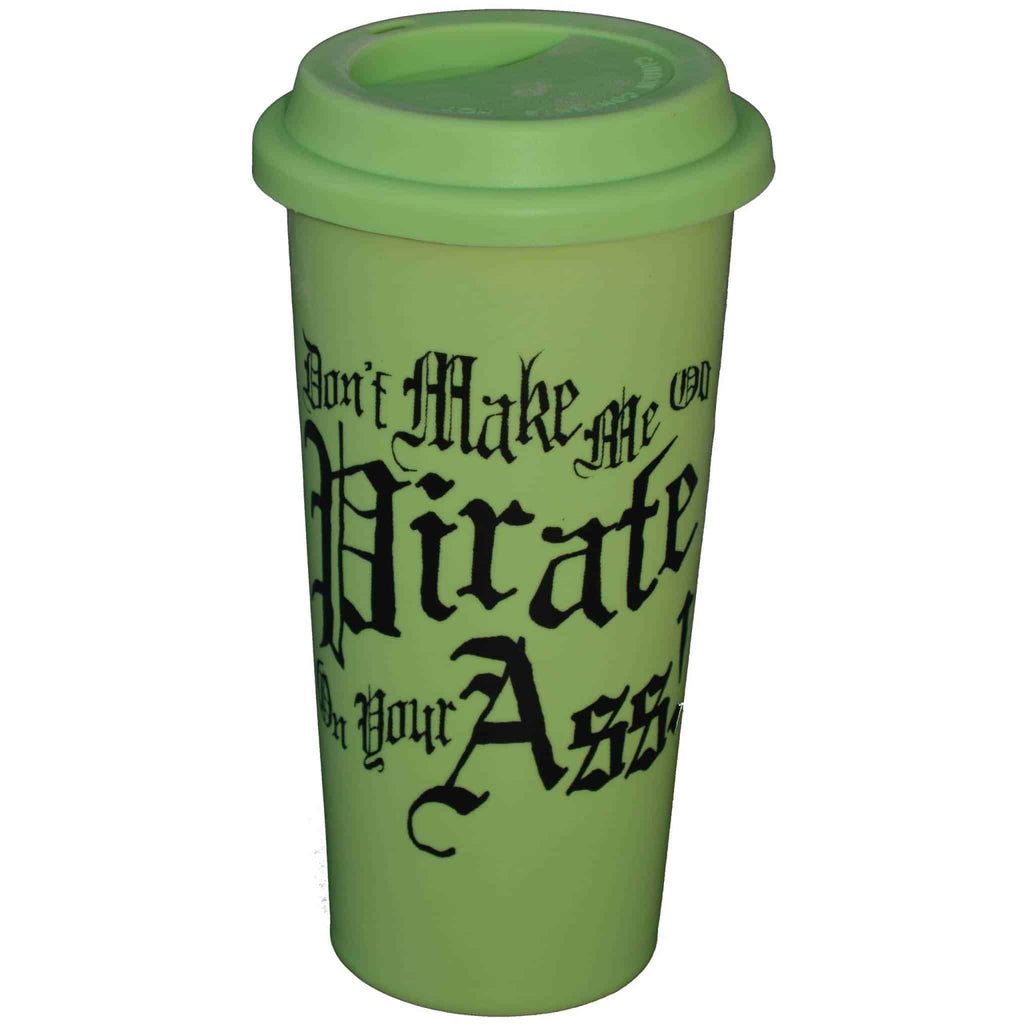Go Pirate Decal Double Walled Travel Mug