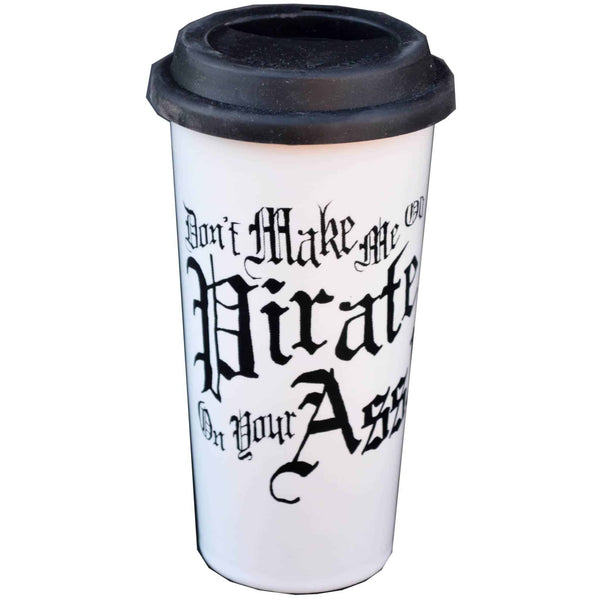 Go Pirate Decal Double Walled Travel Mug