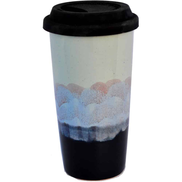 A Non-Pattern Glazed Double Walled Tall Travel Mug