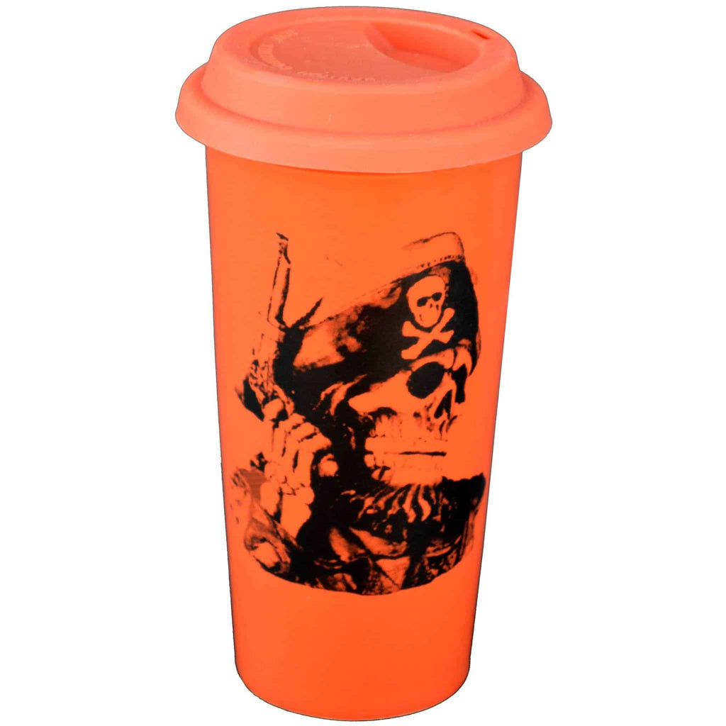 Pirate Skull with Gun Double Walled Travel Mug