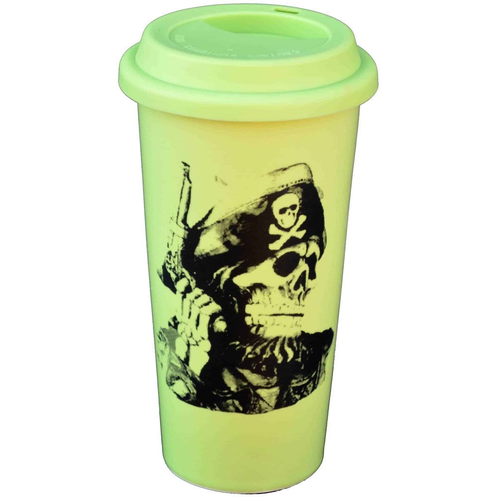 Pirate Skull with Gun Double Walled Travel Mug