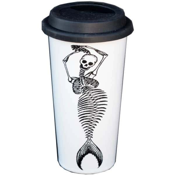 Mermaid Skeleton Double Walled Travel Mug