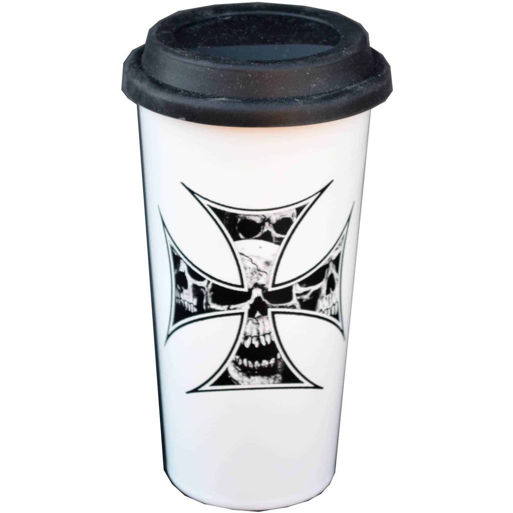 Skull Cross Double Walled Travel Mug