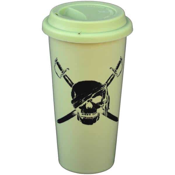 Patched Skull and Crossbones Double Walled Travel Mug