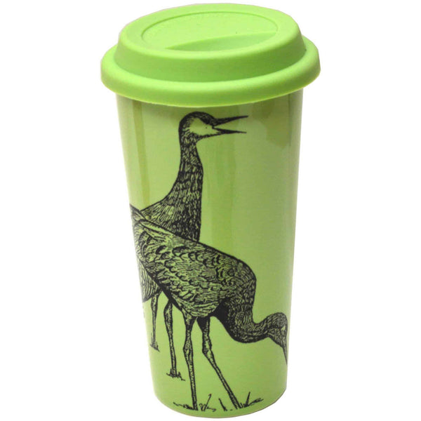 Standing Cranes Double Walled Travel Mug