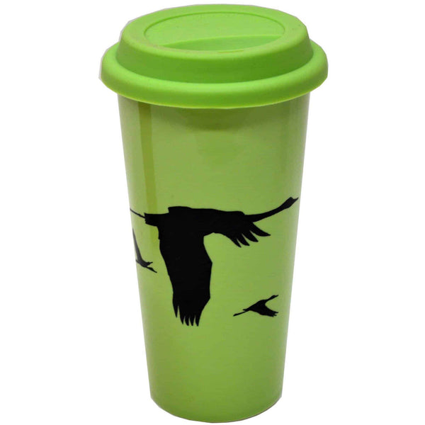 Three Flying Cranes Double Walled Travel Mug