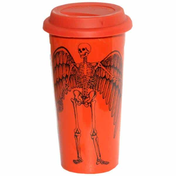 Winged Skeleton Double Walled Travel Mug