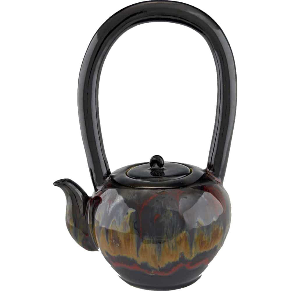 A Non-Pattern Glazed Long Handled Teapot Set