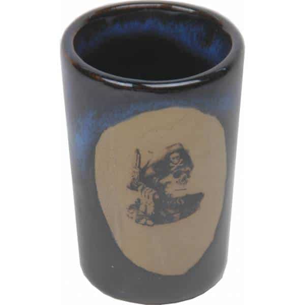 Skull with Gun Shot Glass