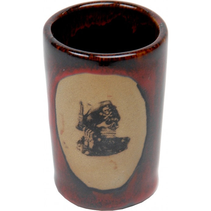 Skull with Gun Shot Glass
