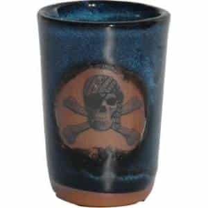 Skull with Crossbones and Patch Glazed Shot Glass