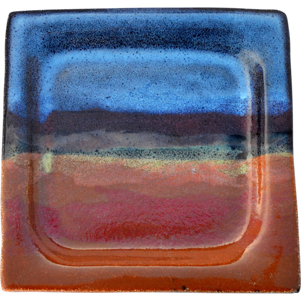 A Non-Pattern Glazed Square Salad Plate