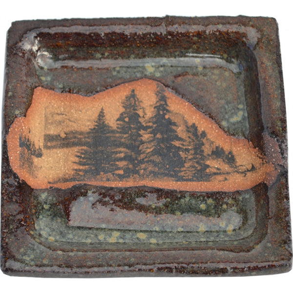 Mountain Scene Square Salad Plate