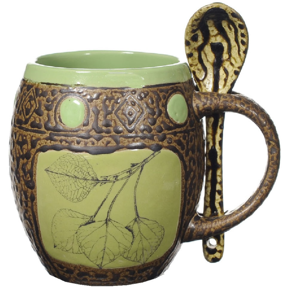 Aspen Leaf Mug with Spoon
