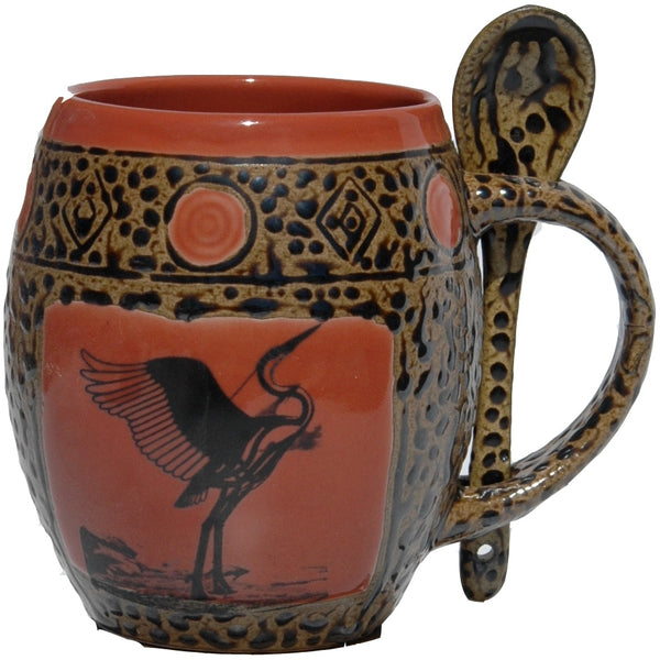 Crane Mug with Spoon