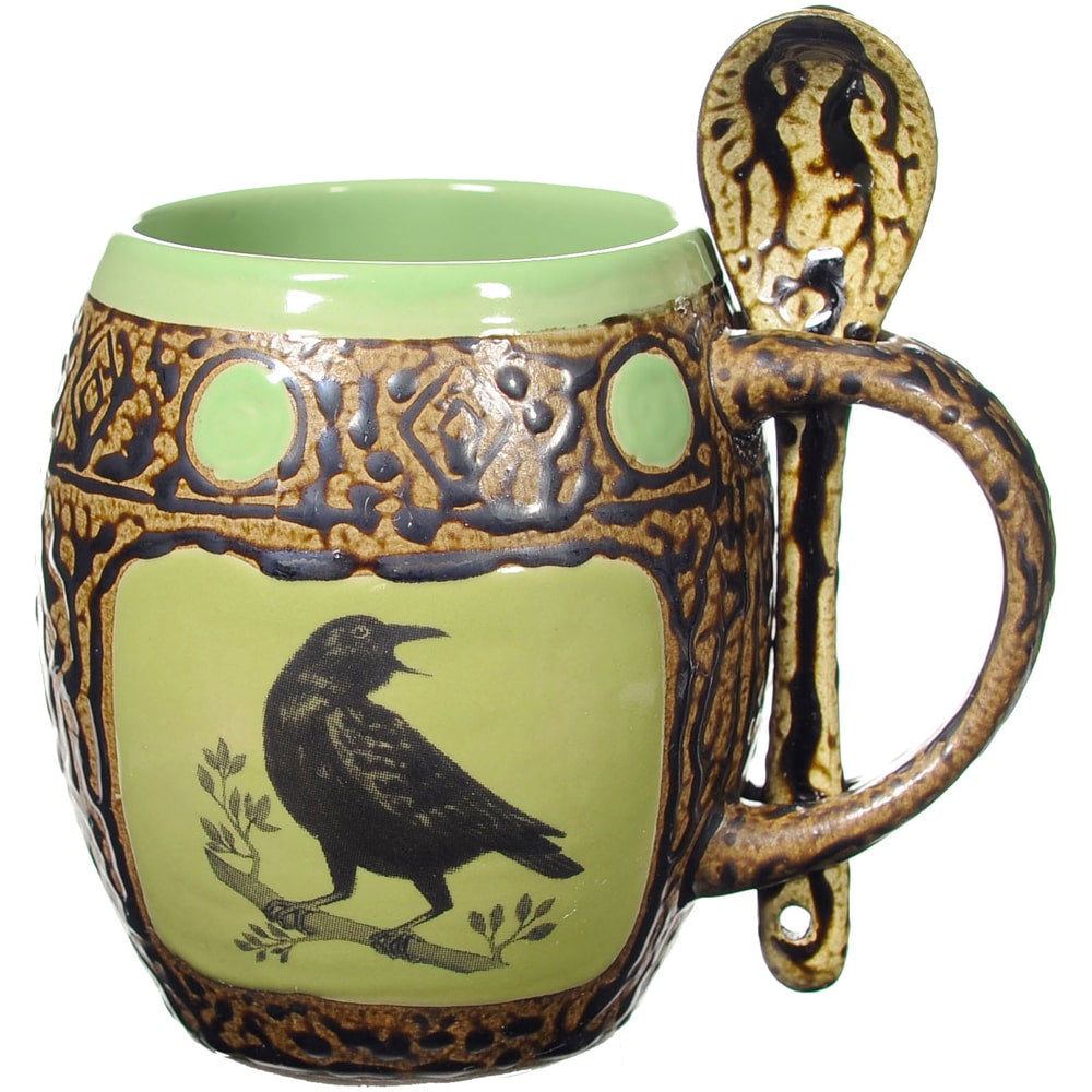 Crow Mugs with Spoons Box Set