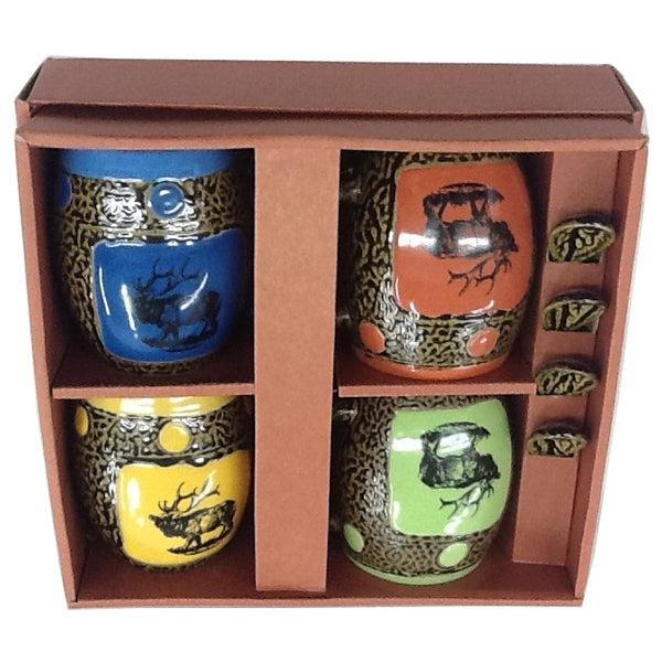 Elk Mugs with Spoons Box Set