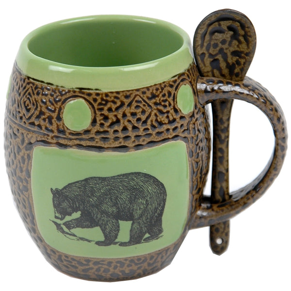 Fishing Bear Mug with Spoon