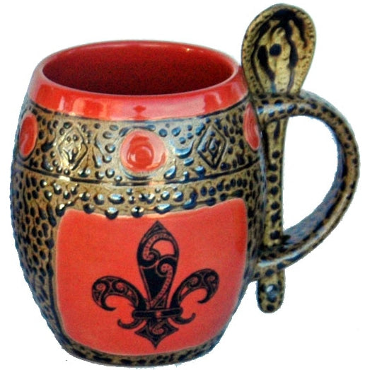 Fleur De Lis Mug with Spoon